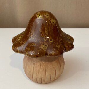 Vintage Ceramic Pottery Mushroom Figurine 4.5"‎ Handcrafted Toadstool Decor